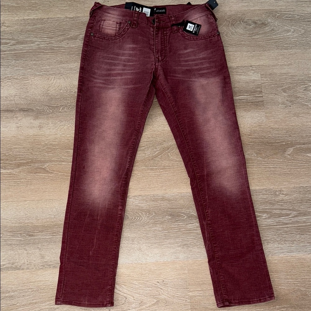 Men’s Red Straight-Leg Jeans